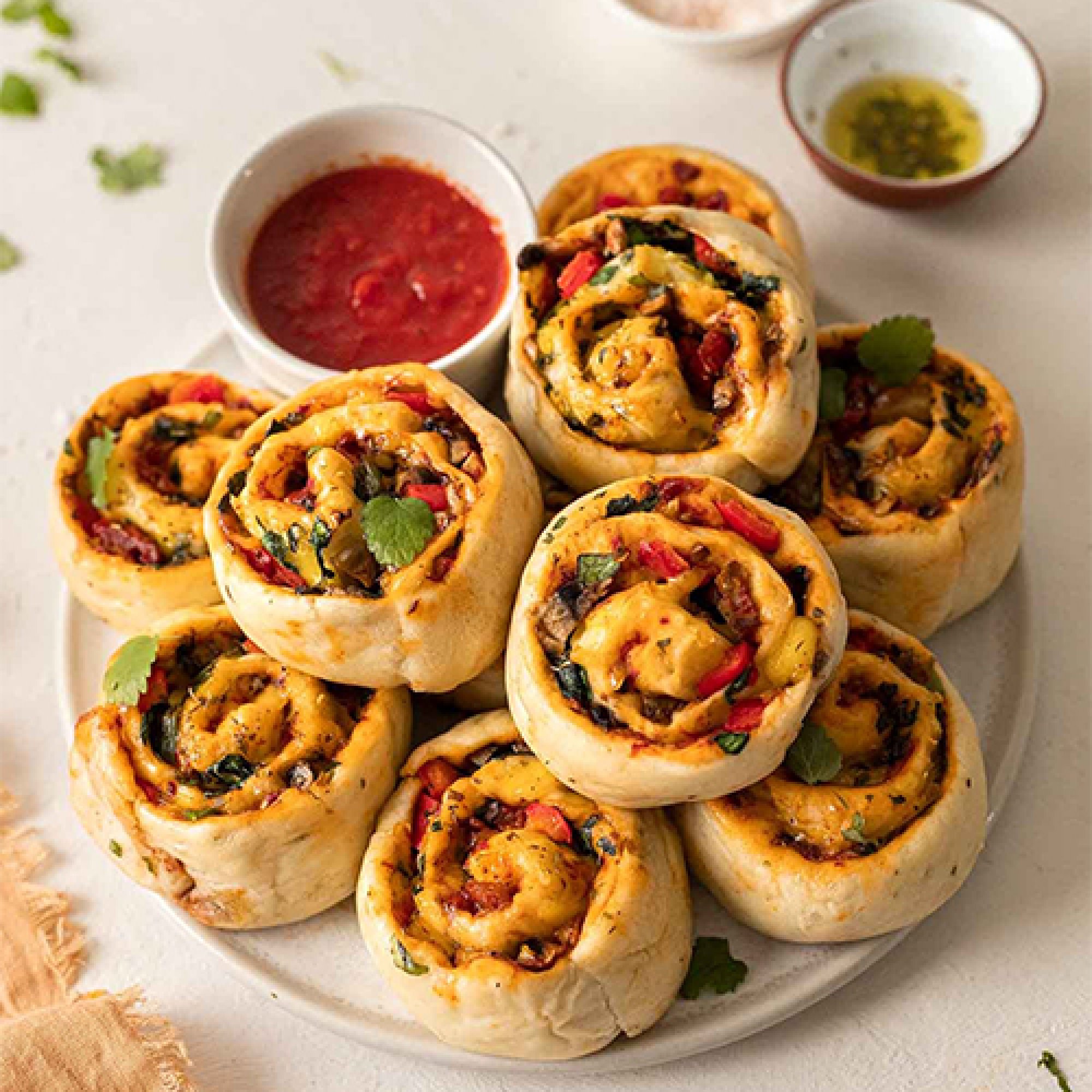 Plate Pizza Roll